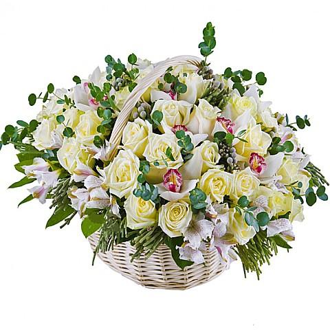 funeral basket flowers