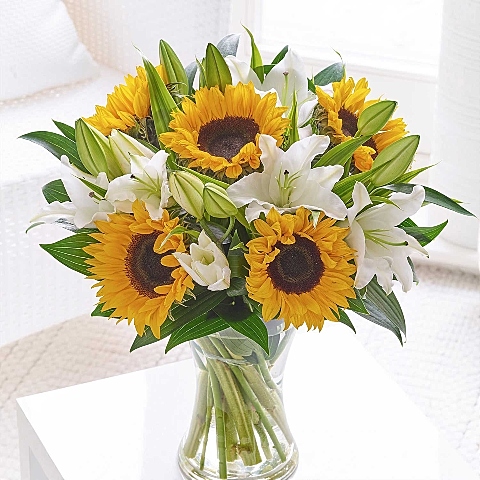 Sunflower and Lily Bouquet Delivery