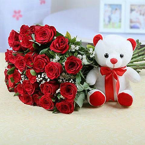 red rose bouquet for valentine's day